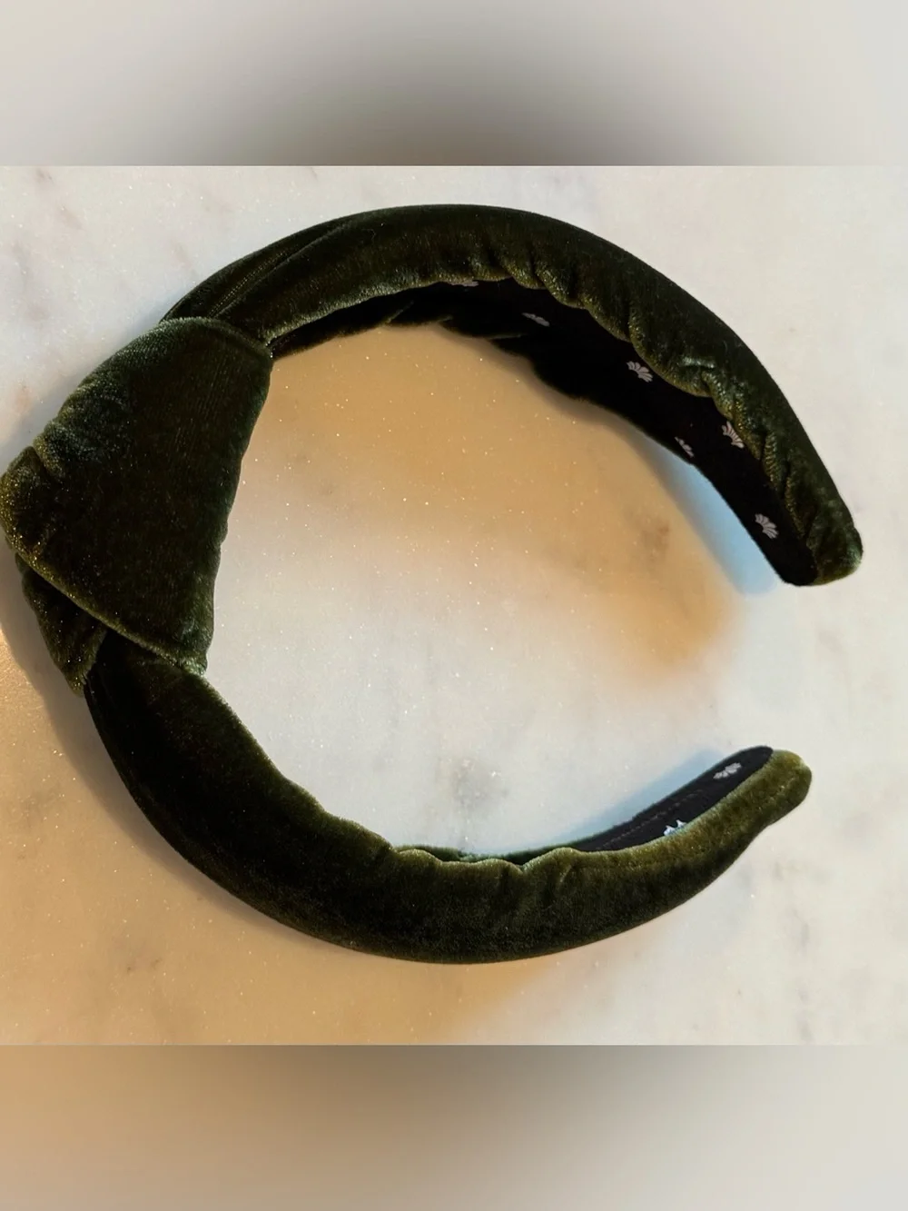Lele Sadoughi Olive Velvet Knotted Headband
